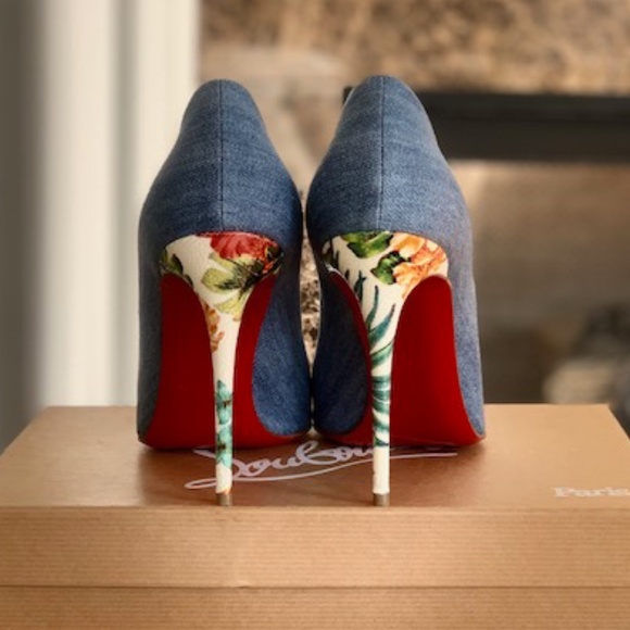 Christian Louboutin Pigalle Follies 100 Denim - Picture 9 of 12